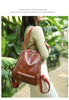 Women Fashionable Simple PU Large Capacity Zipper Backpack