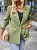 Women Casual Solid Color Slim-Fit Lapel Blazer