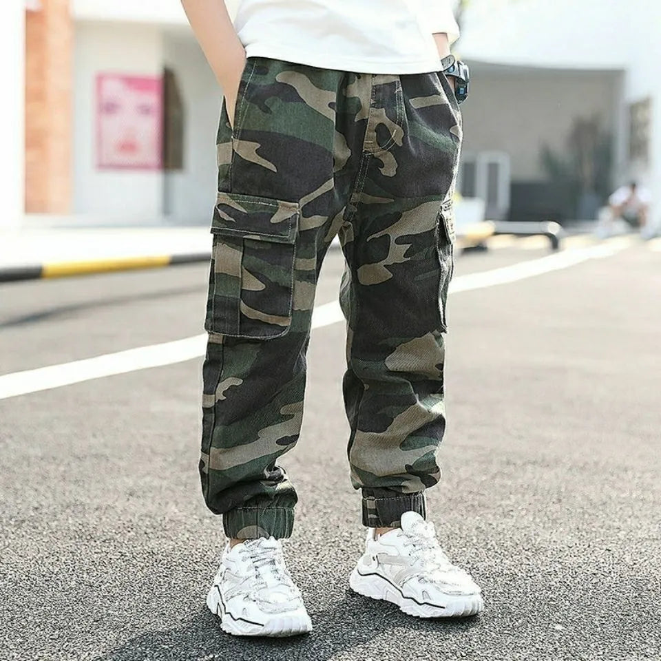 Kids Toddler Big Boys Spring Autumn Fashion Casual Camouflage Cargo Pants