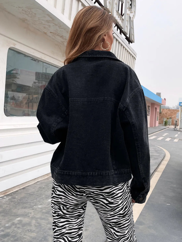 Women Fashion Casual Loose Denim Jacket