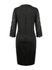 Women Fashion Sexy Plus Size Round Neck Gauze Sequin Slim Party Dress