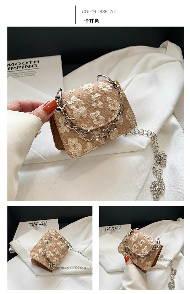 Buy 1 Get 1 Women Fashion Floral Mini Chain Square Crossbody Bag