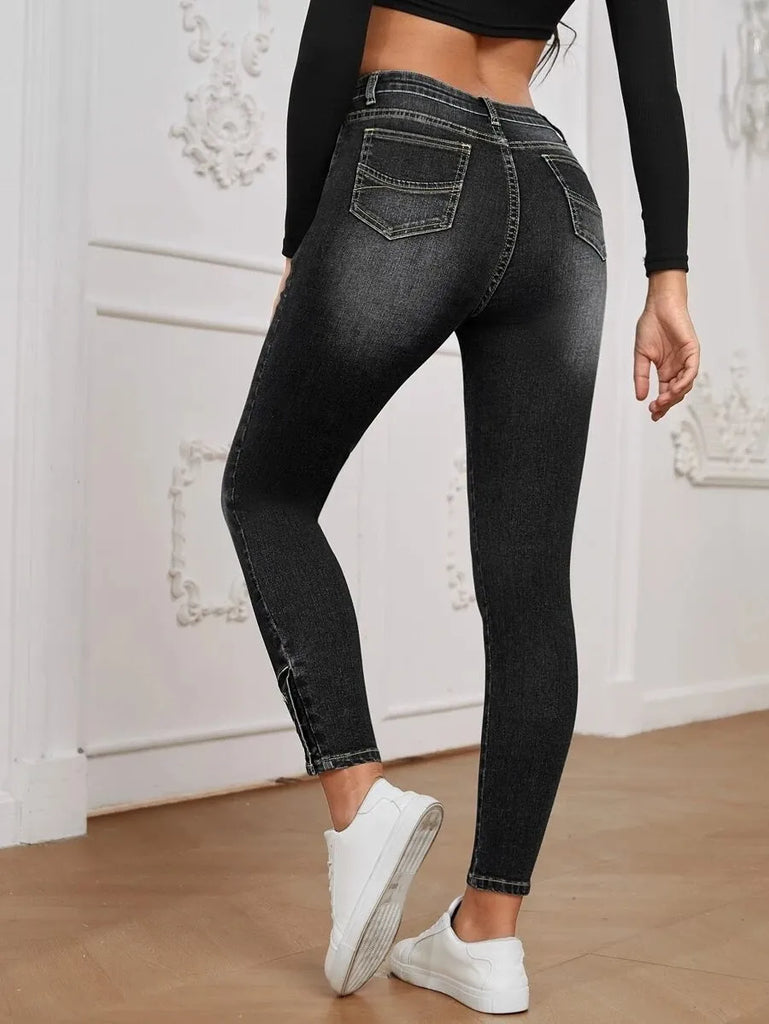 Women Fashion Stretch High Waist Skinny Jeans