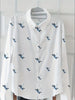 Women Fashion Dragonfly Print Lapel Long Sleeve Shirt