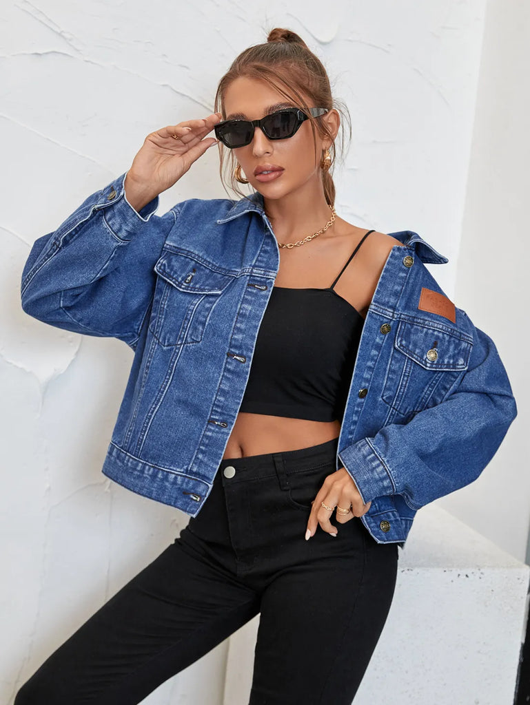 Women Fashion Casual Loose Denim Jacket