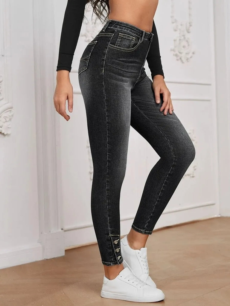 Women Fashion Stretch High Waist Skinny Jeans