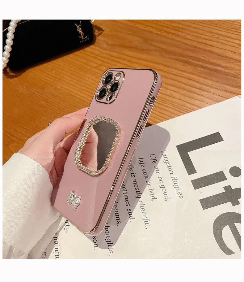 Buy 1 Get 1 Creative Mirror Decoration Silicone Phone Case