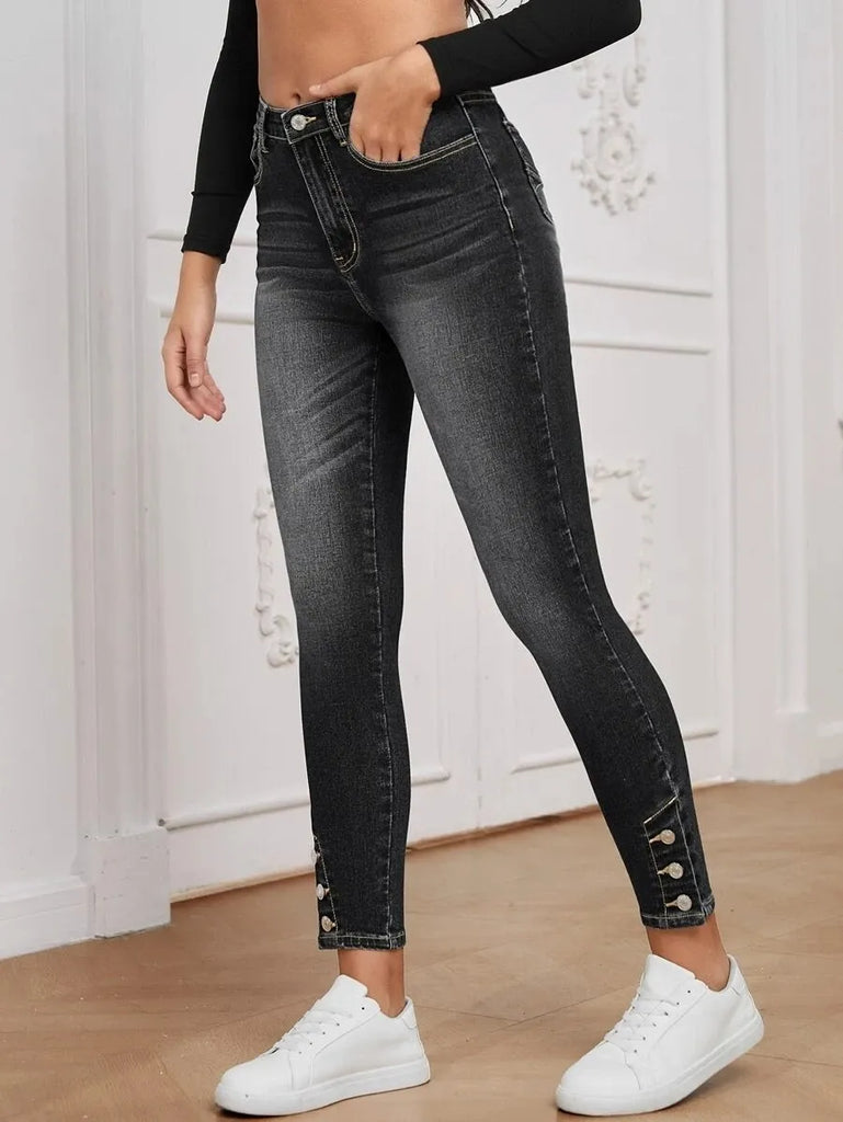 Women Fashion Stretch High Waist Skinny Jeans