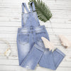 Women Fashion Overalls Ripped Hole Washed Loose Denim Jumpsuits