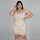 Women Fashion Sexy Plus Size Sequin Round Neck Short Sleeve Party Dress