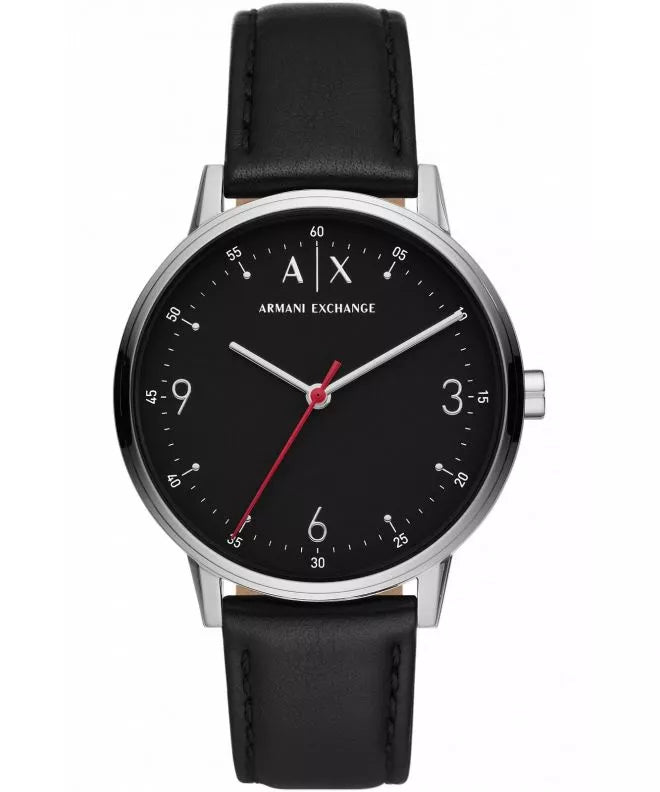 Armani Exchange Cayde Leather Strap Black Dial Quartz AX2739 Men's Watch