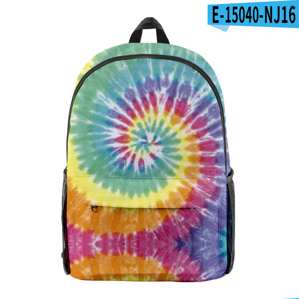 Personality Elements Tie-dye Peripheral Digital Color Backpack