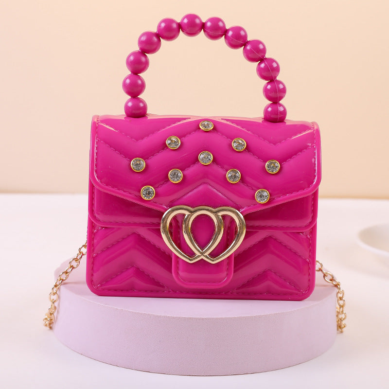 One Shoulder Messenger Mini Chain Key Pearl Jelly Bag