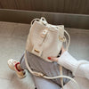 One-shoulder Messenger Bag Stone Pattern Leisure Bucket Bag Withdrawable Handbag