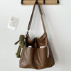 Women's Large Capacity Textured Soft Leather Bucket Bag