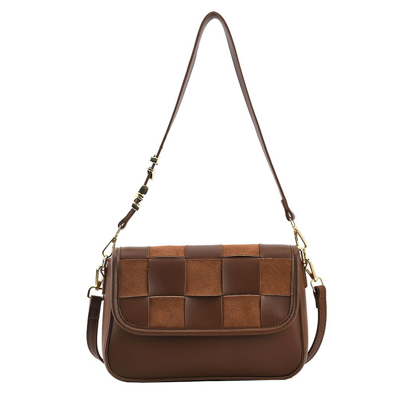 Fashion Autumn And Winter Matte Woven Messenger Texture Small Square Bag