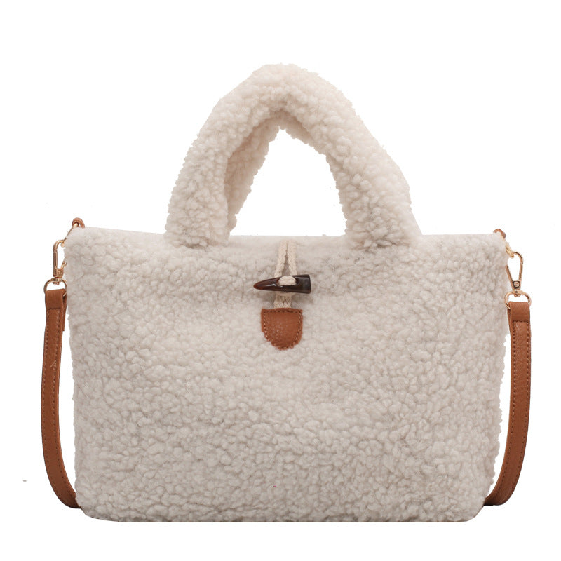 Lamb Velvet Horn Buckle SmallTrend Small Square Bag