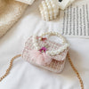 New Children's Shoulder Bag, Pearl Portable Princess Coin Purse, All-match Bow Chain Decoration Bag