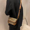 Letter Wide Shoulder Strap Leopard Print Fashion Small Square Bag