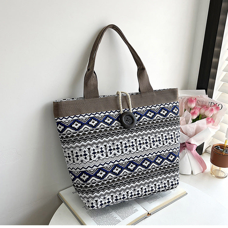 Ethnic Style Large Bag Fashion Simple Large Capacity Tote