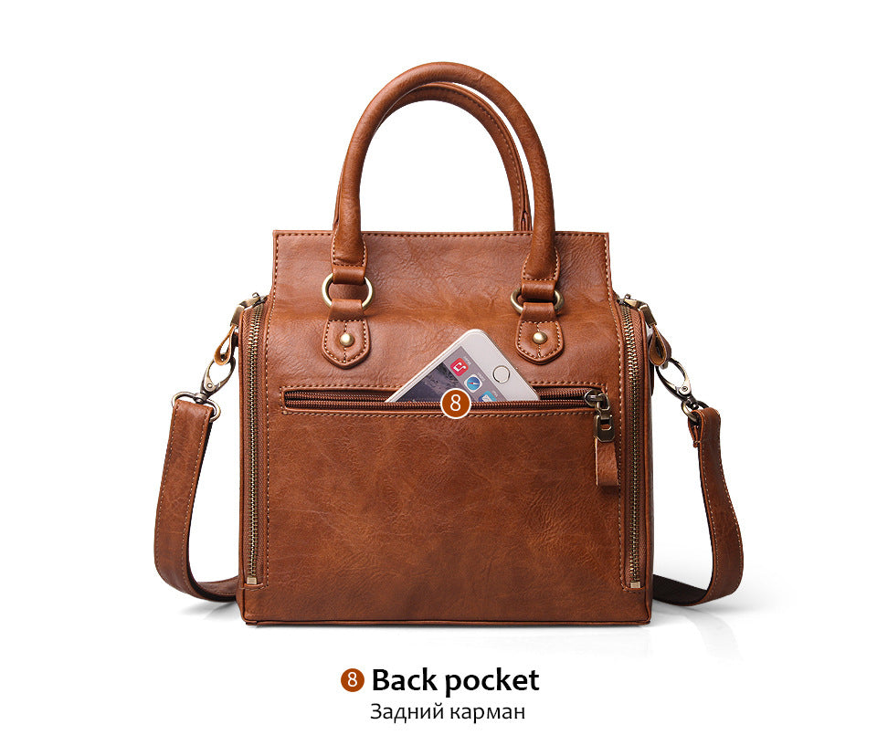 Leather Large Capacity Multi-Pocket Business Laptop Handbags