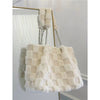 White Plush One Shoulder Bag Casual Tote Bag