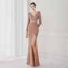 Long Sleeve Sequined Gas Field Queen Fishtail Evening Dress