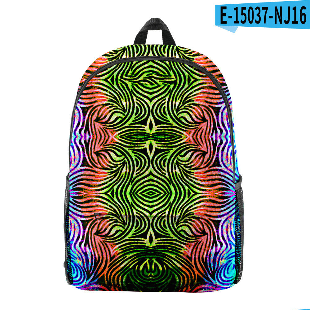 Personality Elements Tie-dye Peripheral Digital Color Backpack