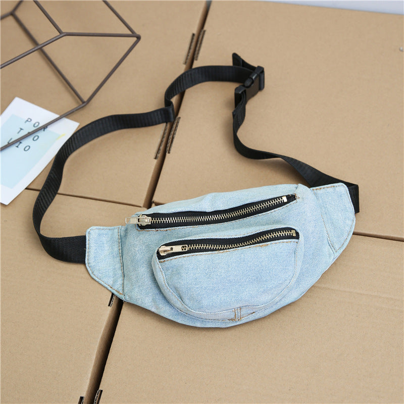 Fashion washed denim belt bag