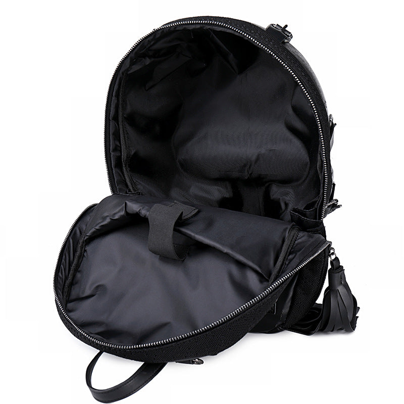 Personality new three-dimensional bone skull PU backpack Fashion multi-function outdoor backpack wholesale
