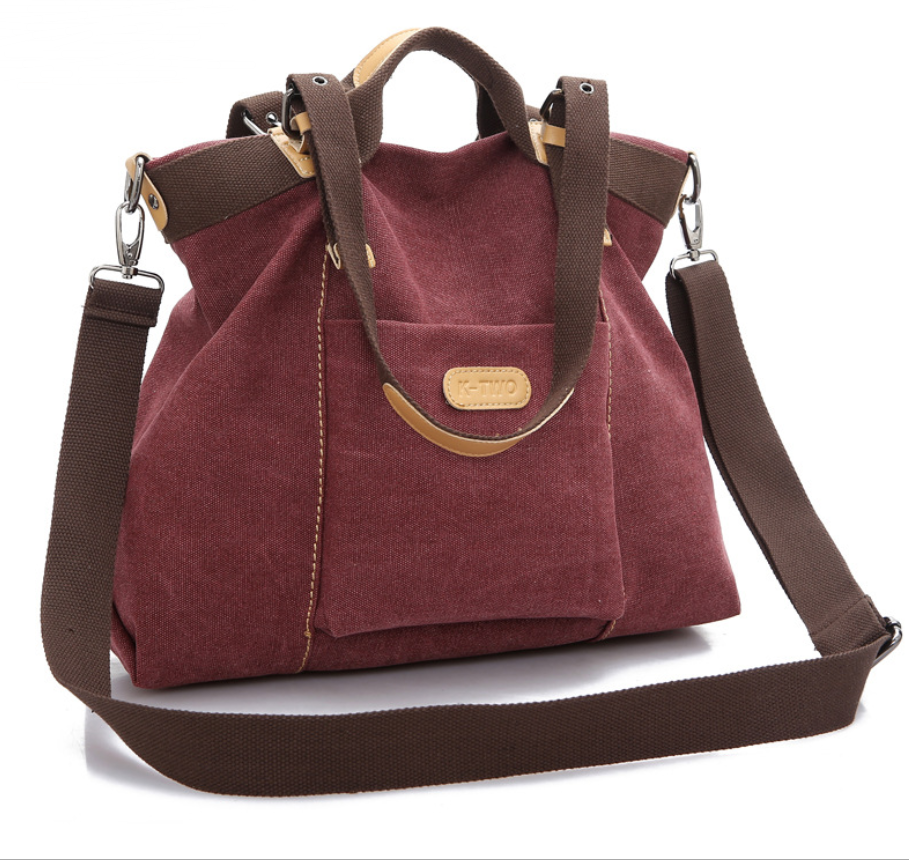 Vintage casual canvas bag student handbag