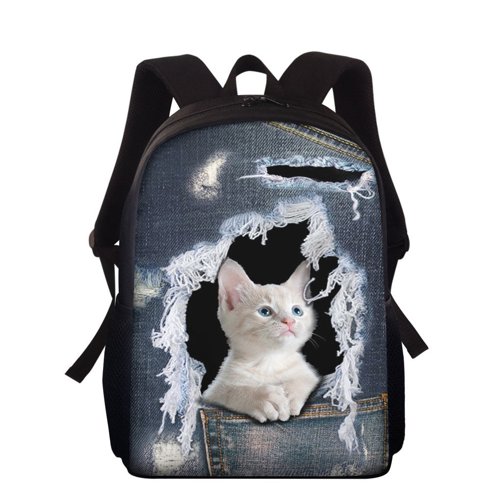 Cowboy hollowed-out pet cat children's schoolbags