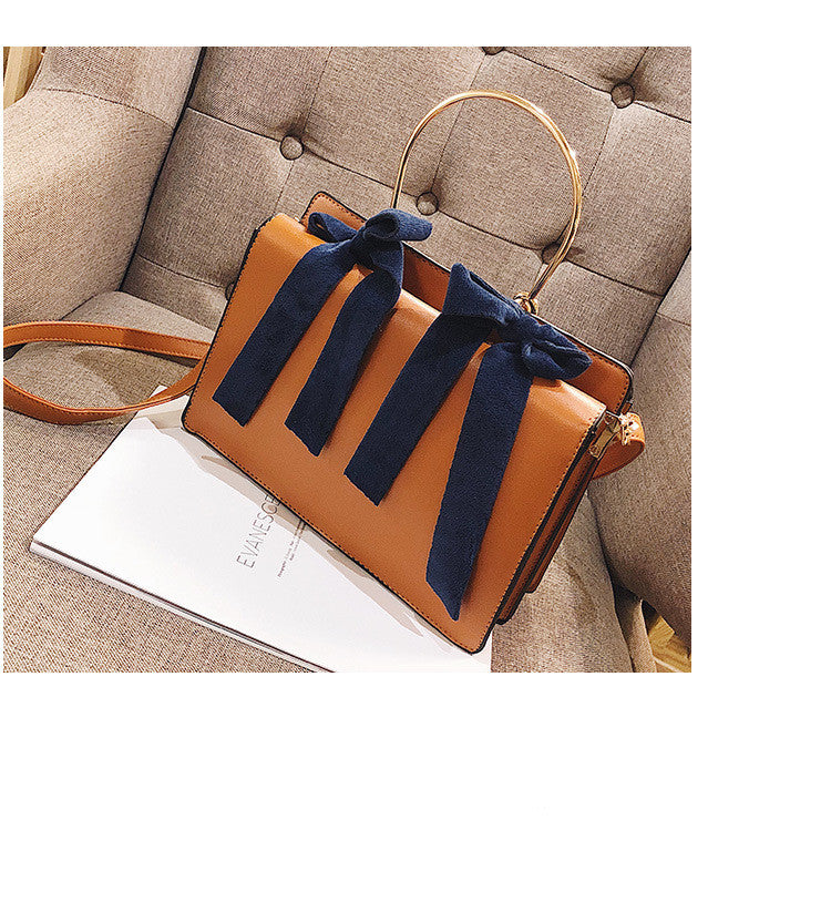 Korean style bow portable small square bag
