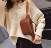 Leather grain crossbody shoulder bag