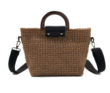 Simple and versatile popular straw bag woven beach bag large capacity female bag holiday summer shoulder bag