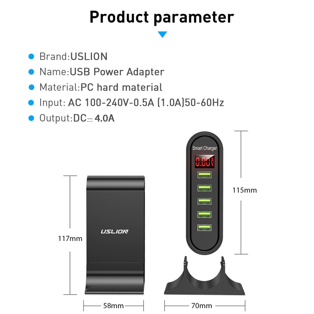 Smart LED digital display charger