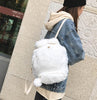 Cute plush bunny ears shoulder bag