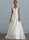 One-shoulder V-neck fishtail lace trailing wedding dress