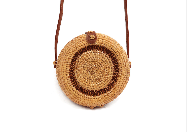 Hand-woven rattan bag