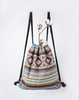 New color jacquard national wind drawstring bag shoulder bag flower cloth bundle pocket backpack