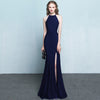 Bride toast clothing 2021 new fashion long red fishtail hanging neck wedding banquet evening dress