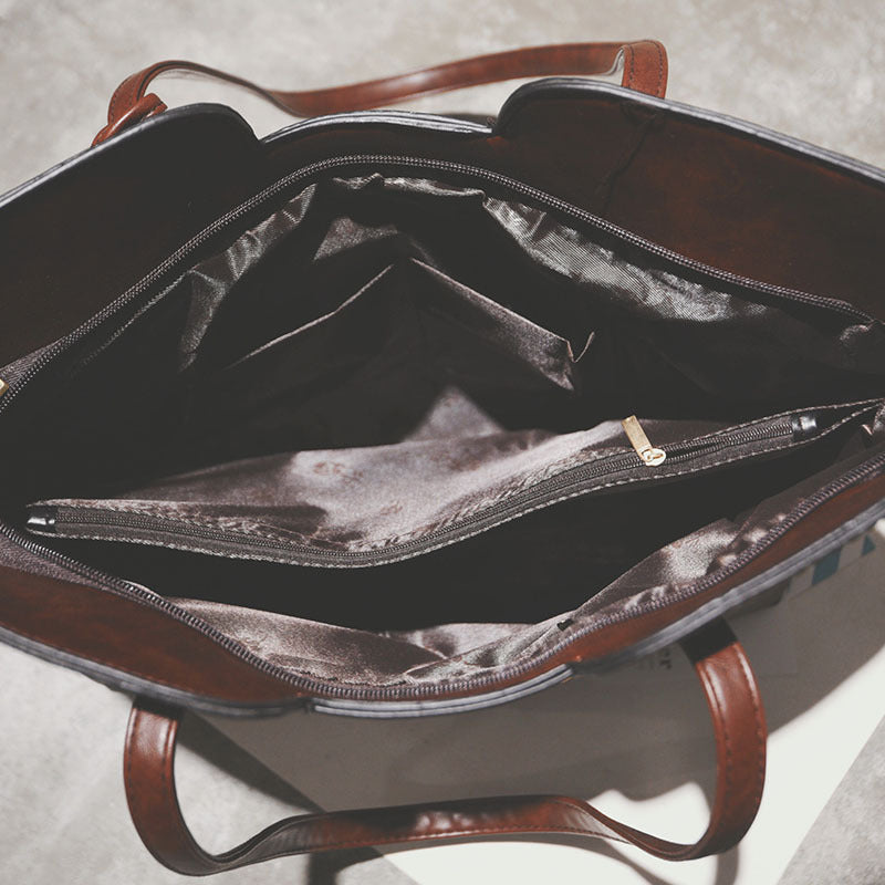 Thick line big bag tassel portable casual shoulder bag