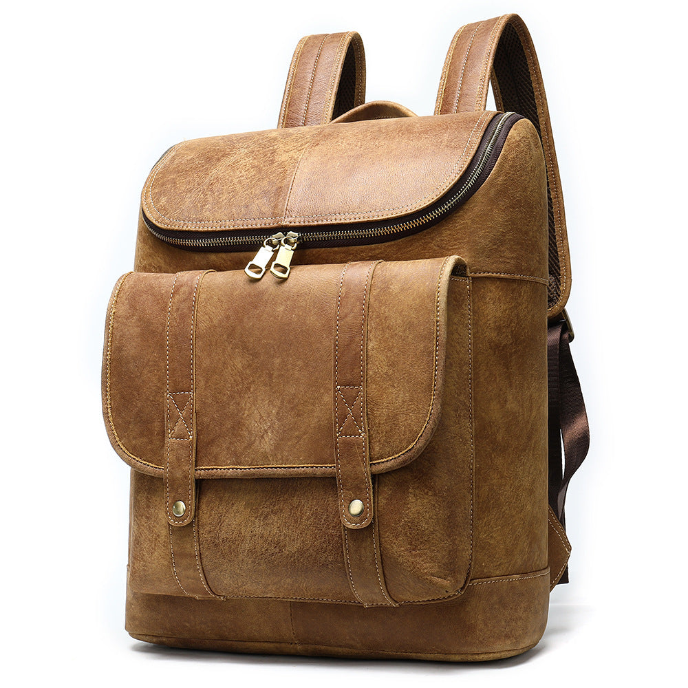 First layer cowhide men's backpack