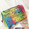 Colorful graffiti rhombic big bag