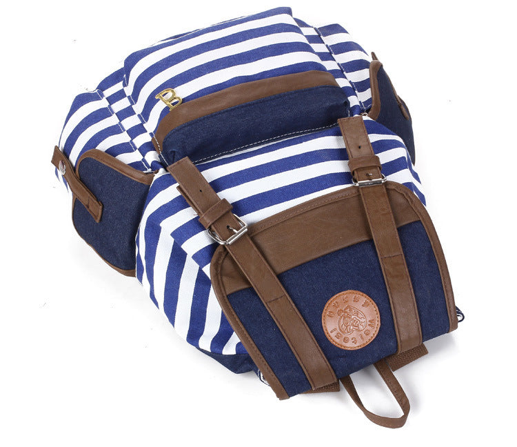 Horizontal striped bag backpack