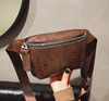 Leather grain crossbody shoulder bag