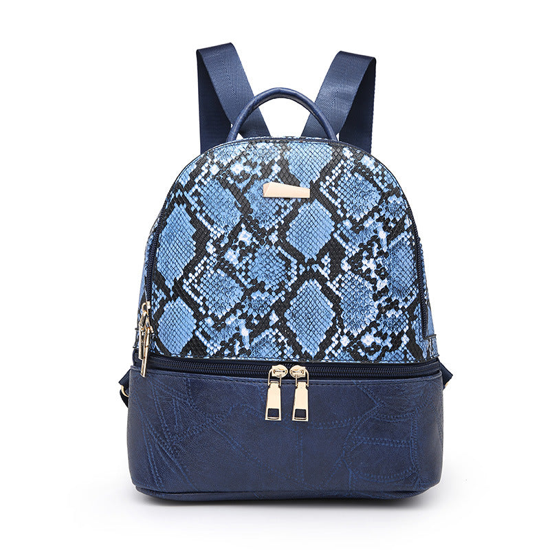 Fashionable personality stitching ladies all-match backpack