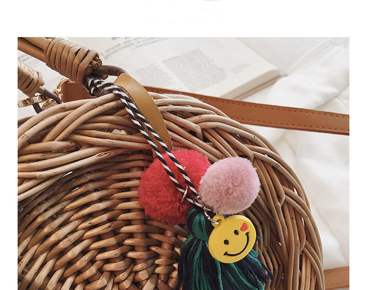 Versatile Crossbody One Shoulder Rattan Basket Bag Tote
