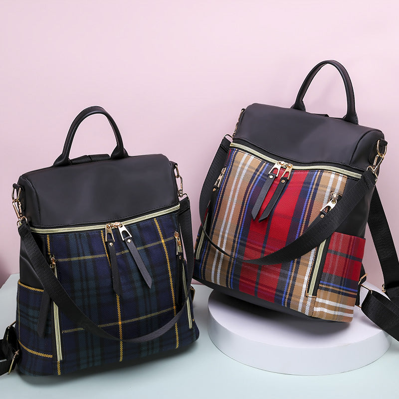 Plaid Gingham Backpack Schoolbag