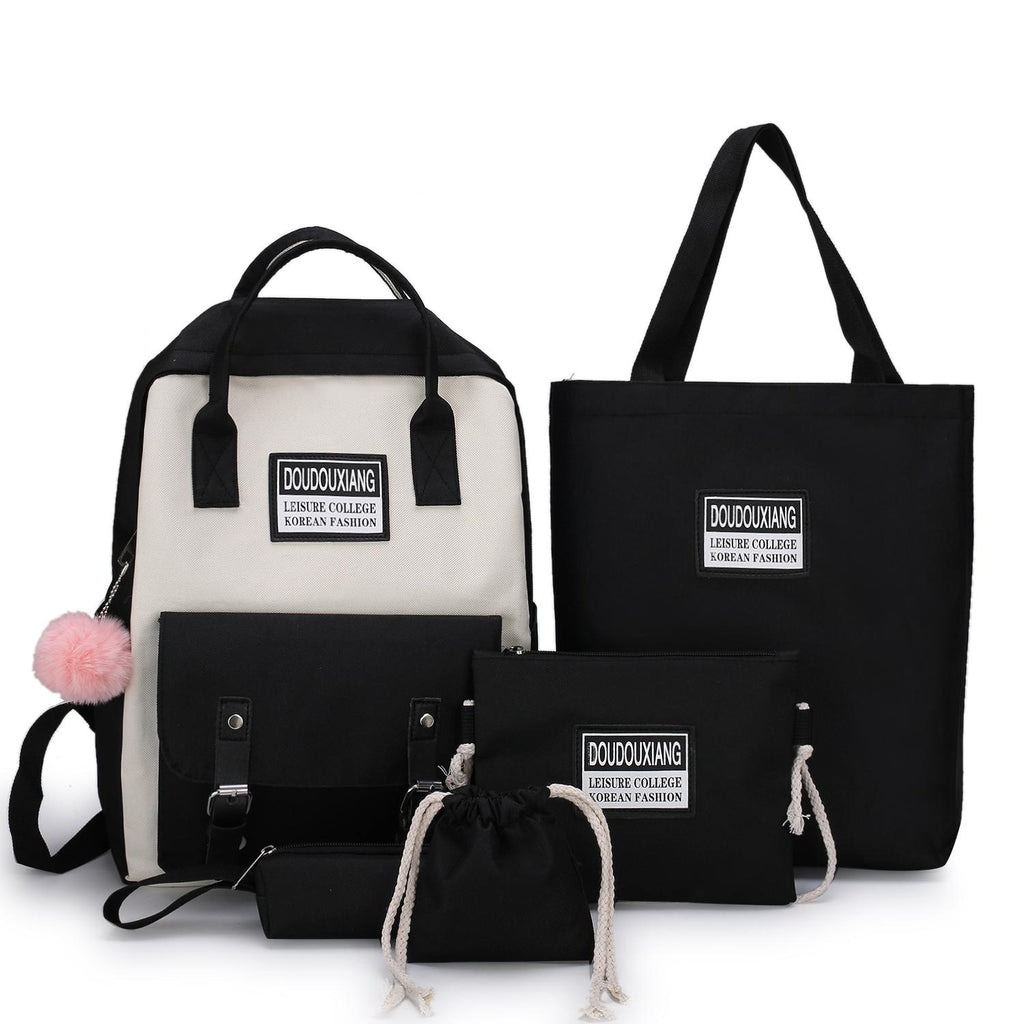 Five-piece fashion women's canvas bag